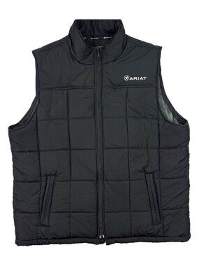 Ariat Mens Crius Insulated Quilted Vest Size 2XL Black Full Zip Jacket Outdoor